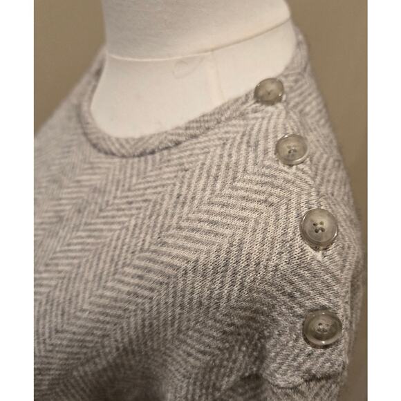 Lauren Ralph Lauren VTG Silk Cashmere Herringbone Gray White Lightweight Medium - Picture 4 of 10